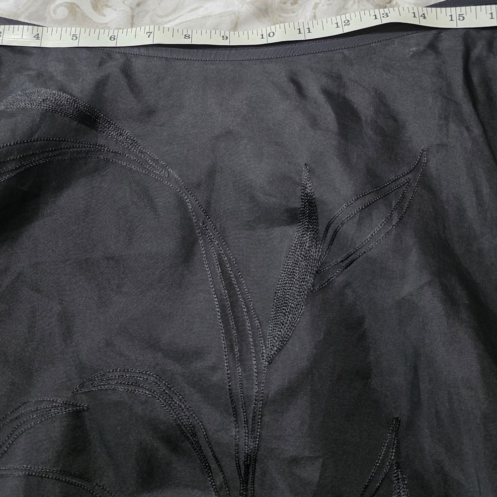 Ellen Tracy Silk Charcoal Maxi Skirt lined. - Picture 7 of 7